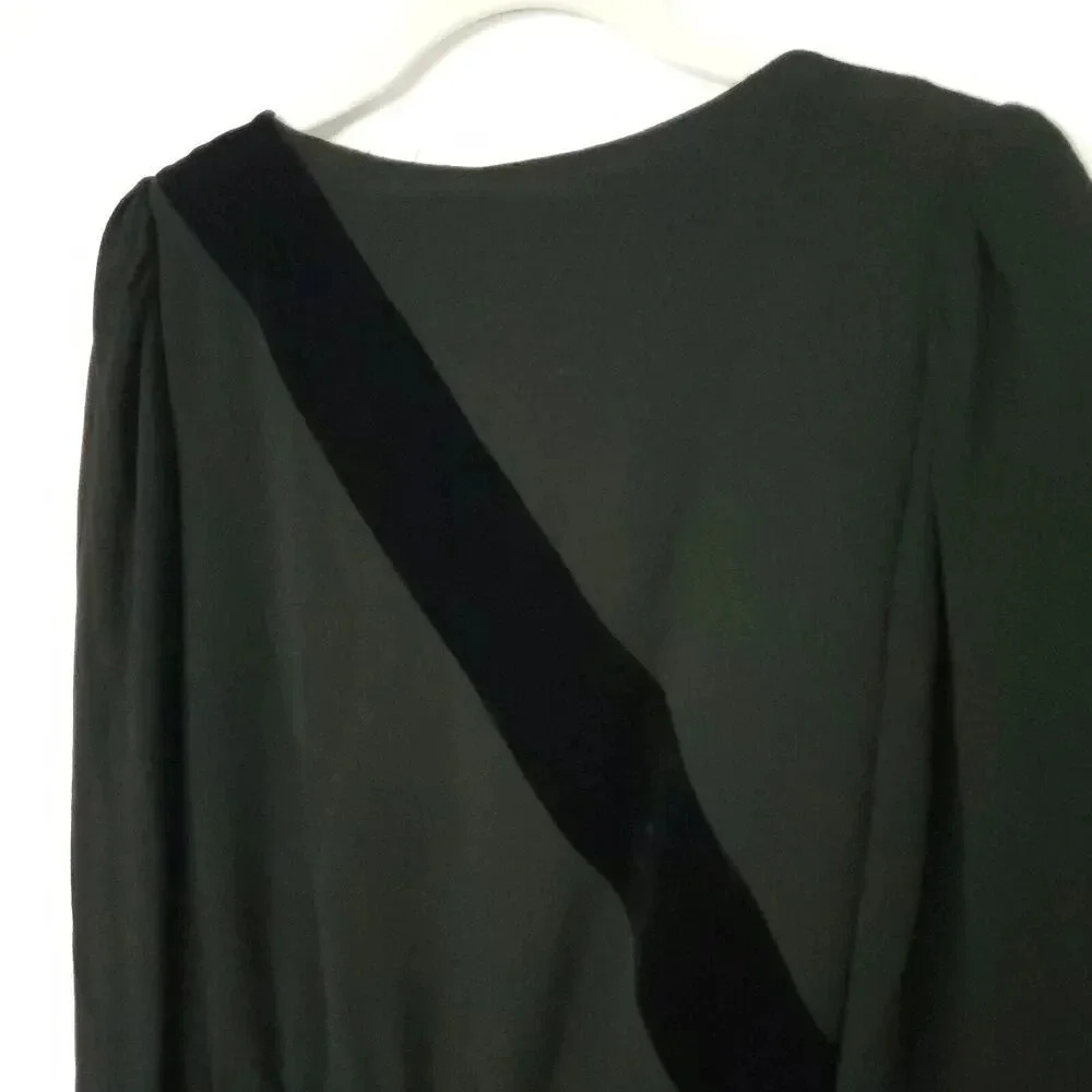 Valentino Boutique Vintage Dress Black Sz 38 US 4 Velvet & Wool Long Sleeves - Picture 16 of 16